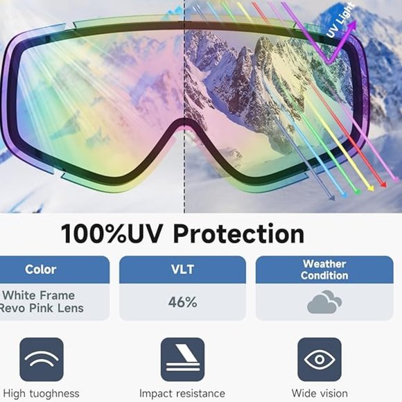 Pink snowboard goggles